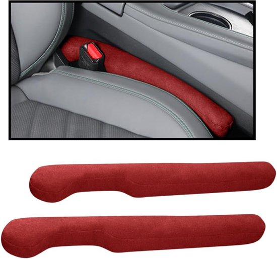 JNNJ 2 Pieces Seat Gap Filler for Car, Car Seat Gap Filler Fabric, Faux Leather Car Seat Gap Filler for Car, Car, SUV, Truck (Red) van JNNJ
