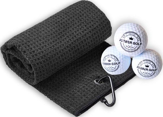 Jobber - Golf - Golfballen - 3 stuks - Handdoek - Golf accessoires van Jobber