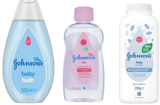 Johnson Baby - SET - Badschuim 300 ml / Olie 200 ml / Talkpoeder 200 Gram