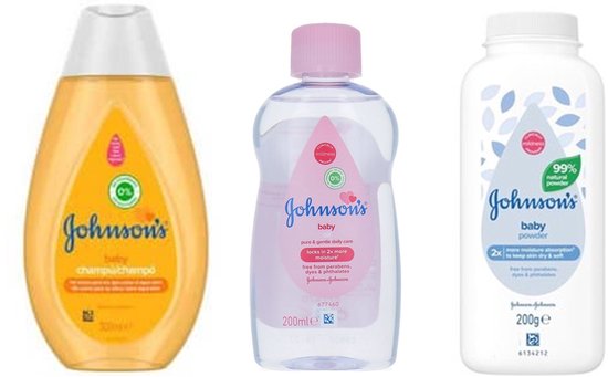 Johnson Baby - SET - Shampoo 300 ml / Olie 200 ml / Talkpoeder 200 Gram