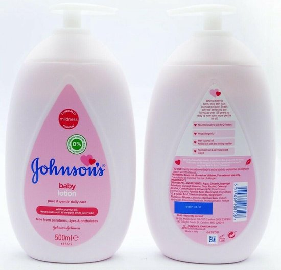 Johnson's Baby Lotion NEW PACK  3 X 500ML van Johnson's