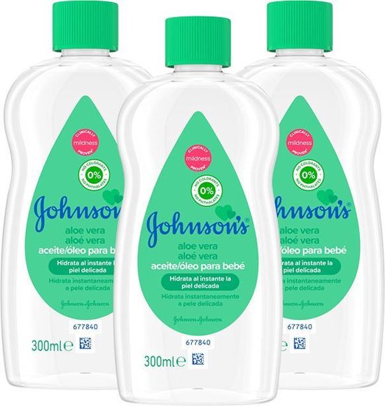 Johnson's Baby Olie Aloe Vera 3 x 300 ml- Voordeelverpakking van Johnson's