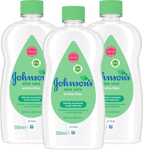 Johnson's Baby Olie Aloe Vera 3 x 500 ml - Voordeelverpakking van Johnson's