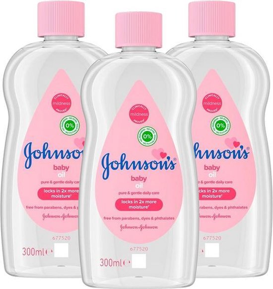 Johnson's  Baby Olie Normaal- 3 x 300ml - Voordeelverpakking van Johnson's