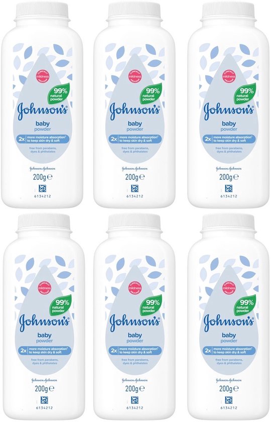 Johnsons Babypoeder - Talkpoeder - 6 x 200 g - voordeelverpakking van Merkloos