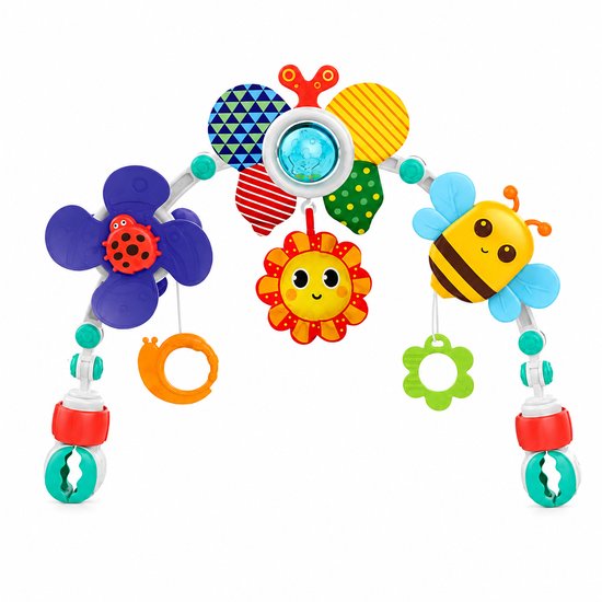 Jojoy - Universele Speelboog Baby - Verstelbare Speelgoedboog voor Kinderwagen, Autostoel & Wieg - Met Sensorisch Speelgoed & Bijtring - Bij - 73.7 cm - ARCBABY van Jojoy