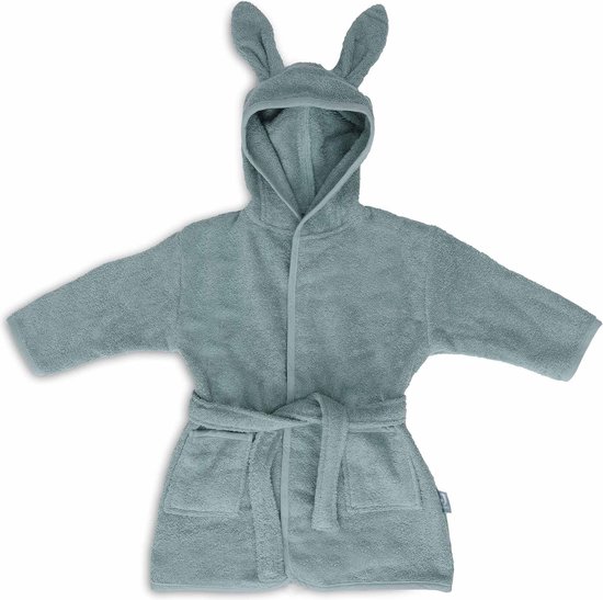 Jollein - Baby Badjas Badstof 1-2 Jaar - Badjas Kinderen met Capuchon - Sea Green van Jollein