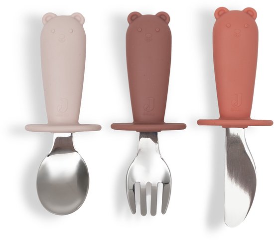 Jollein Baby Bestek Set - Siliconen Kinderbestek - Blush Shades