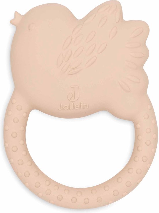 Jollein - Baby Bijtring Rubber - Lovely Birds - Bijtspeelgoed - Stevig, Zacht en Veilig - Vogel van Jollein