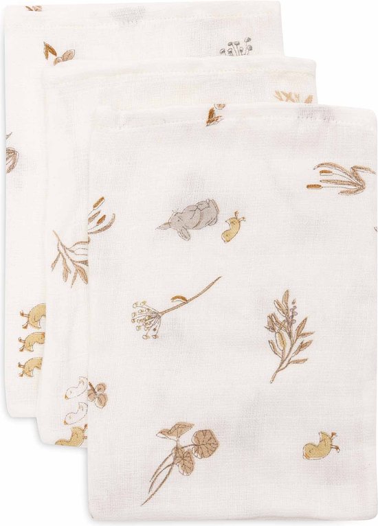 Jollein - Baby Hydrofiel Washandje - Katoen - 3 Stuks - Riverside - Baby Washand, Hydrofiele Washandjes -15x20cm van Jollein