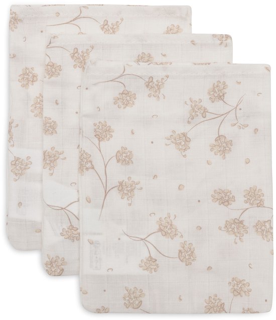 Jollein - Baby Hydrofiel Washandje Leafy Dreams - Katoen - 3 Stuks - Baby Washand, Hydrofiele Washandjes -15x20cm van Jollein