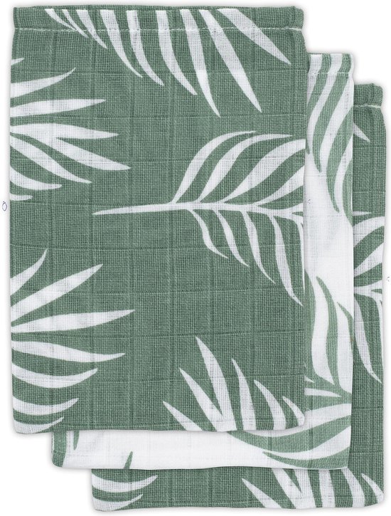 Jollein - Baby Hydrofiel Washandje Nature (Ash Green) - Katoen - 3 Stuks - Washand, Hydrofiele Washandjes - 15x70cm van Jollein