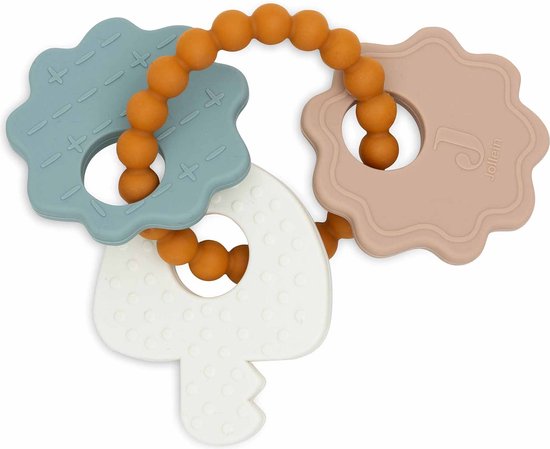 Jollein - Baby Siliconen Bijtring Sleutelbos - Lovely Birds van Jollein