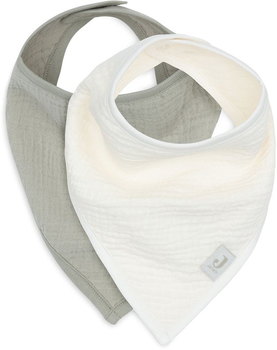 Jollein Baby Slab Bandana - Hydrofiel - Slabbetjes Baby - 2 Stuks - Olive Green/Oatmeal van Merkloos