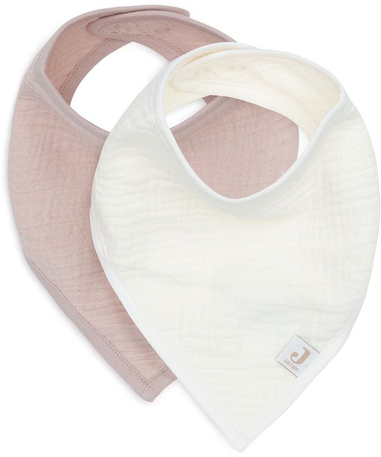 Jollein Baby Slab Bandana - Hydrofiel - Slabbetjes Baby - 2 Stuks - Wild Rose/Oatmeal van Jollein