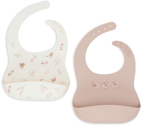 Jollein Baby Slab Siliconen - Lovely Birds - 2-pack van Jollein