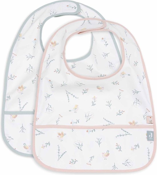 Jollein - Baby Slab Waterproof - Slabbetjes - Lovely Birds - 2 Stuks van Jollein