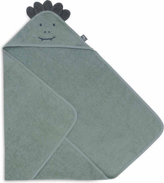 Jollein - Badcape Badstof 75x75cm - Baby Handdoek met Badcape, Omslagdoek, Badponcho - Jungle Jambo Croco van Jollein