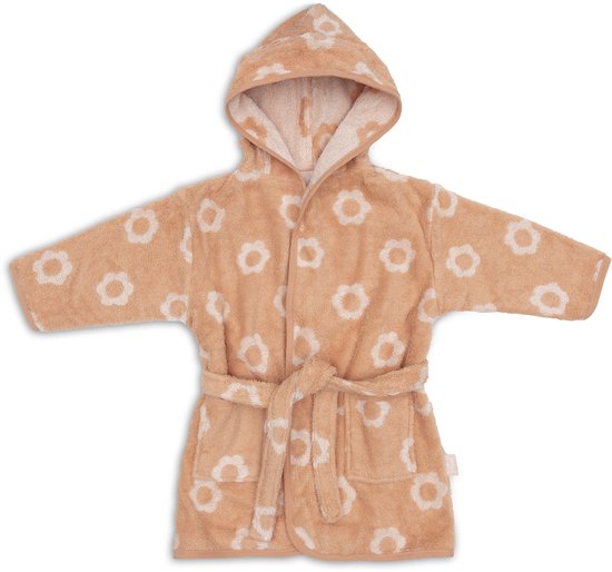 Jollein Badjas - 100% Badstof - 1-2 jaar - Jacquard - Flower van Merkloos