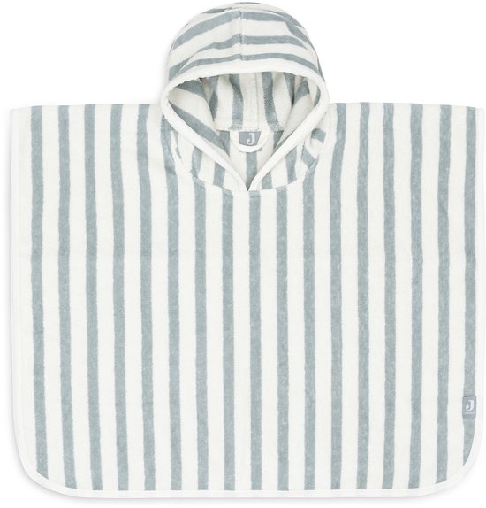 Jollein Badponcho Baby Badstof - Badcape Kind met Capuchon - Stripe Terry Sea Green - GOTS van Jollein