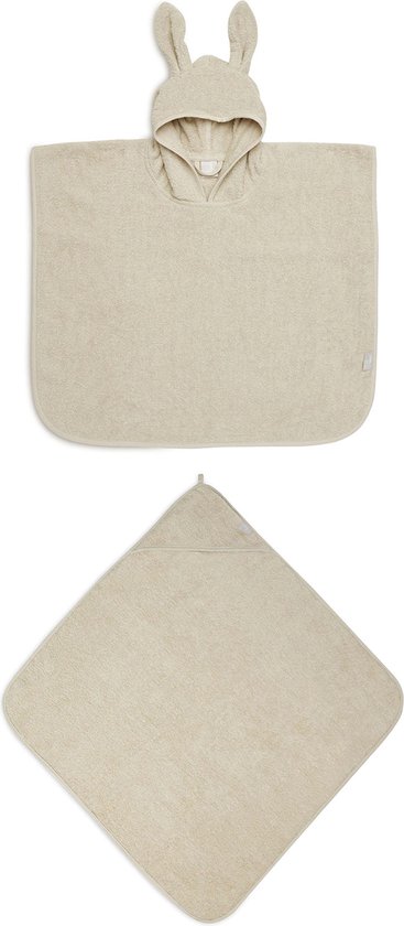 Jollein Badstof Set - Badcape & Badponcho - Nougat - Geschikt van 0-4 jaar van Jollein