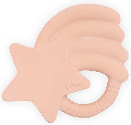 Jollein Bijtring Rubber Falling Star - Pale Pink van Jollein