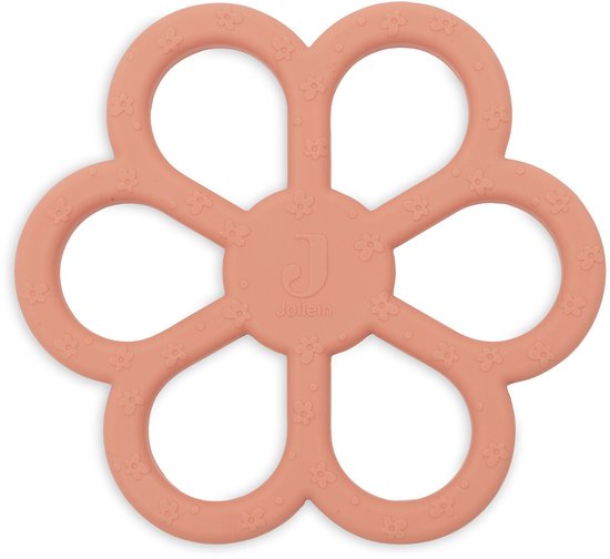 Jollein Bijtring Siliconen - Speelgoed Baby - Flower Coral - Rose