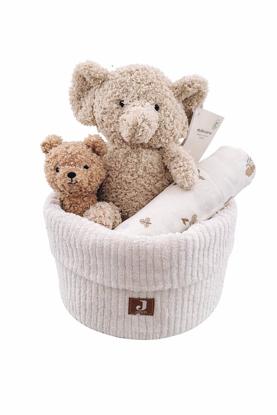 Jollein cadeaumand - neutraal olifant - kraampakket - geboortepakket van Merkloos