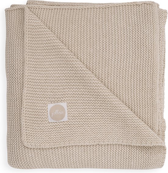 Jollein - Deken Wieg 75x100cm - Wiegdeken, Wiegdekentje, Dekentje Baby - Basic Knit - Nougat van Jollein