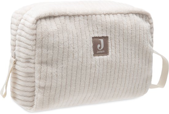 Jollein - Etui - Cloudy Rib - Oatmeal - 100% Polyester - Luieretui, Baby Toilettas - 21x14cm van Jollein