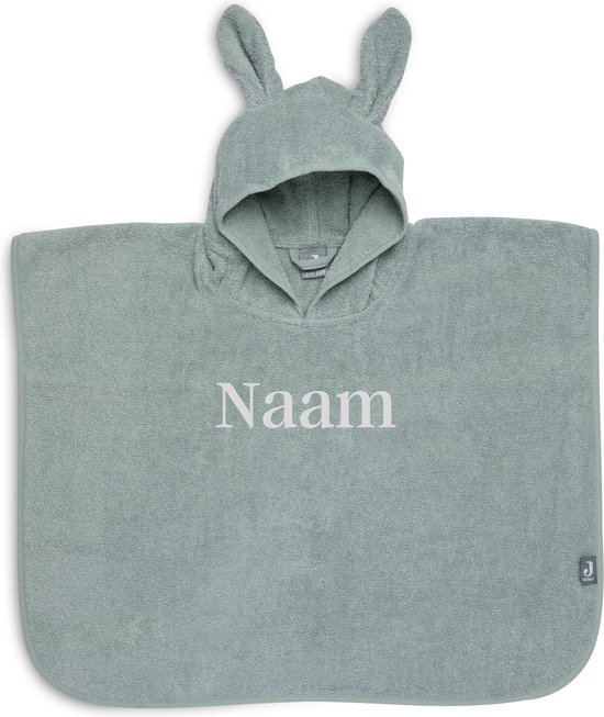Jollein Gepersonaliseerde Peuter Badponcho Met Naam - Meisje - Jongen - Ash Green van Jollein