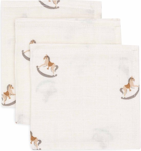 Jollein - Hydrofiel Monddoekje 31x31cm - Baby Hydrofiele Doeken, Spuugdoekjes, Speendoekje - 3 Stuks - Nostalgic Ride van Jollein