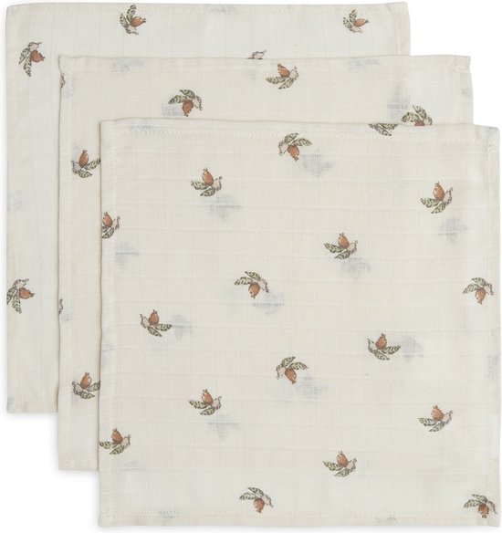 Jollein - Hydrofiel Monddoekje 31x31cm - Baby Hydrofiele Doeken, Spuugdoekjes, Speendoekje -Rosehip - 3 Stuks van Jollein