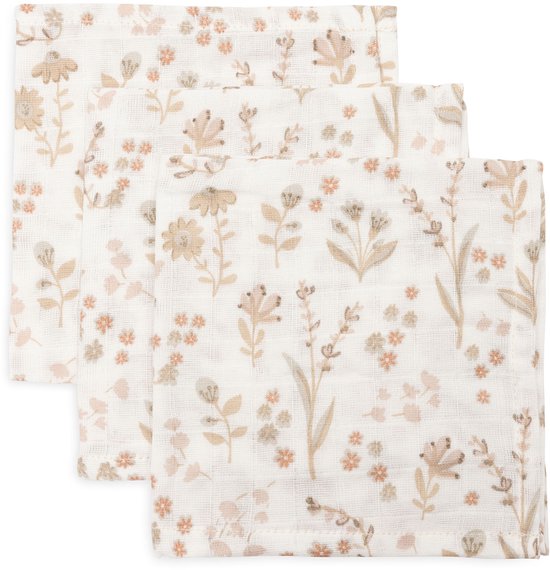 Jollein - Hydrofiel Monddoekje 31x31cm - Baby Spuugdoekjes - 3 Stuks - Bloomy van Jollein