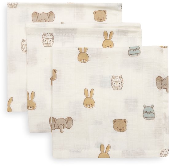 Jollein Hydrofiel Monddoekje 31x31cm Jollies (3pack)