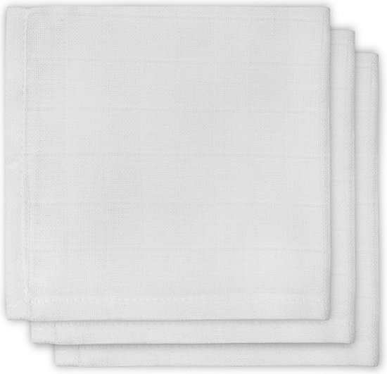 Jollein - Hydrofiel Monddoekje Basic - Baby Hydrofiele Doeken, Spuugdoekjes, Speendoekje - Wit - 3 Stuks van Jollein