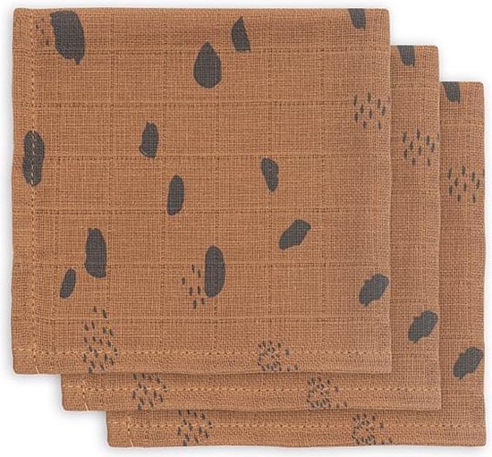 Jollein Hydrofiel Monddoekje Spot - Caramel - 3 Stuks van Jollein