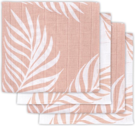 Jollein Hydrofiel Multidoek Nature 70x70cm - Pale Pink - 4 Stuks