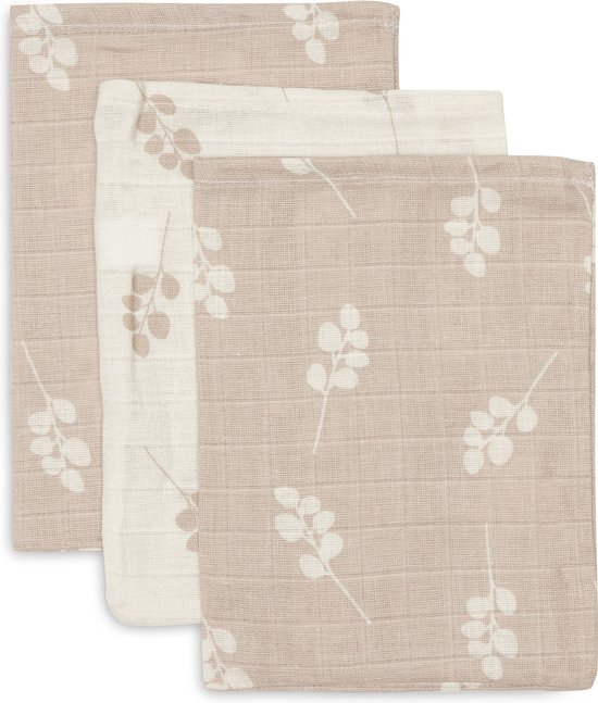 Jollein - Hydrofiel Washandje 15x20cm - Baby Washandje - Twig - Wild Rose - 3 Stuks van Jollein
