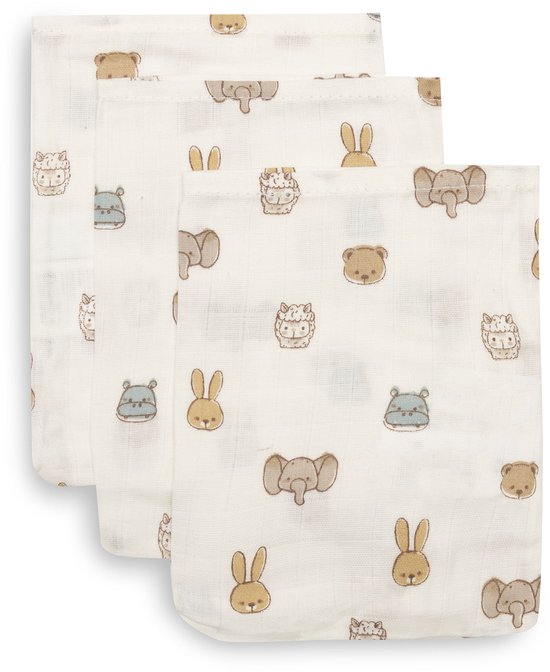 Jollein Hydrofiel Washandje 15x20cm Jollies (3pack) van Jollein