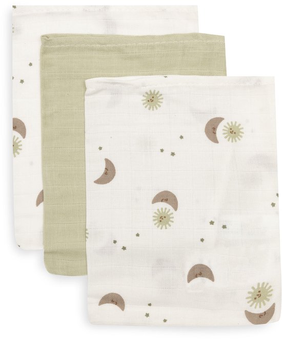 Jollein Hydrofiel Washandje 15x20cm Over the Moon (3pack)