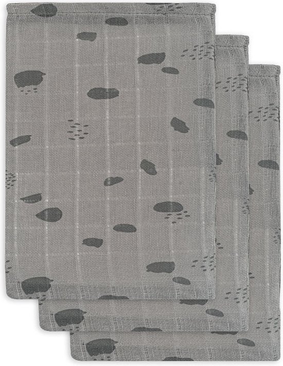 Jollein Hydrofiel Washandje Spot - Storm Grey - 3 Stuks van Jollein
