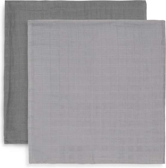 Jollein Hydrofiele Doek Large 115x115cm Bamboe Katoen - Storm Grey - 2 Stuks van Merkloos