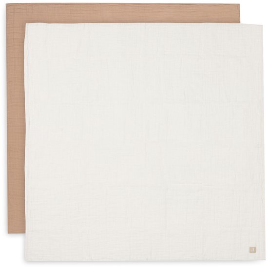 Jollein - Hydrofiele Doek Large 115x115cm - Inbakerdoek - Zacht Katoen - 2 Stuks - Biscuit/Ivory van Jollein