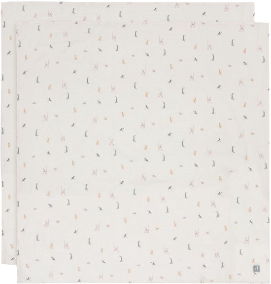 Jollein - Hydrofiele Doek Large 115x115cm - Inbakerdoek - Zacht Katoen - 2 Stuks - Jungle Jambo