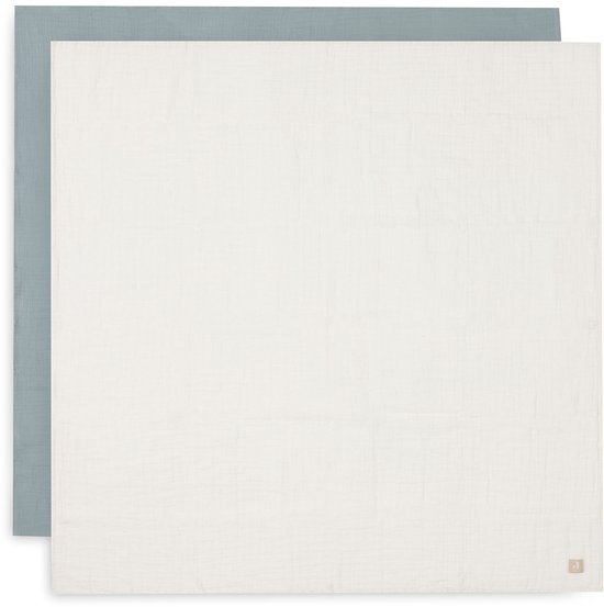 Jollein - Hydrofiele Doek Large 115x115cm - Inbakerdoek - Zacht Katoen - 2 Stuks - Sea Green/Ivory van Jollein