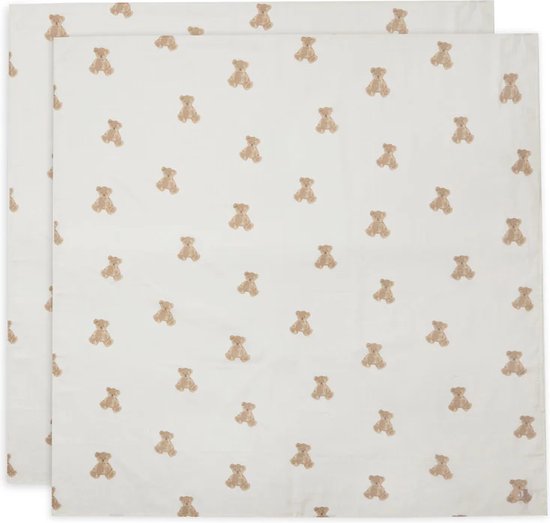 Jollein Hydrofiele Doek Large 115x115cm Teddy Bear- 2 Stuks van Jollein