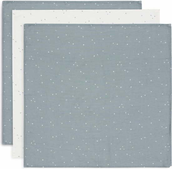 Jollein - Hydrofiele Doek Small 70x70cm - Inbakerdoek, Spuugdoekjes, Baby Doeken - Zacht Katoen - 3 Stuks - Twinkling Sea Green van Jollein
