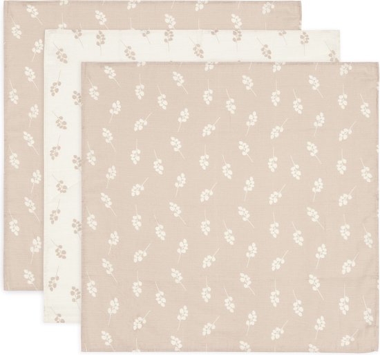 Jollein - Hydrofiele Doek Small 70x70cm - Inbakerdoek, Spuugdoekjes, Baby Doeken - Zacht Katoen - Twig - Wild Rose - 3 Stuks van Jollein