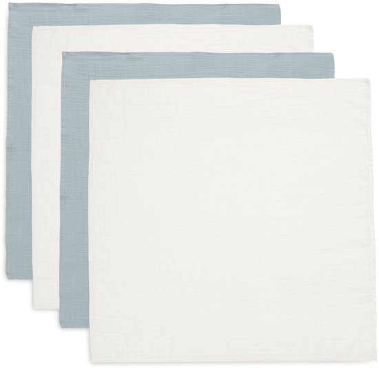 Jollein - Hydrofiele Doek Small 70x70cm - Inbakerdoek - Zacht Katoen - 4 Stuks - Sea Green/Ivory van Jollein